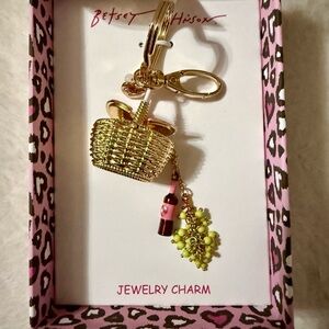 Betsey Johnson Gold and Pink Basket Charm